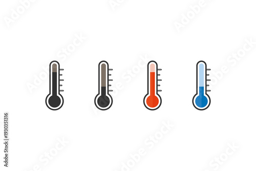 Thermometer Temperature Level Icon Set