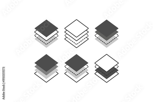 Layer Stack Icon Collection Set