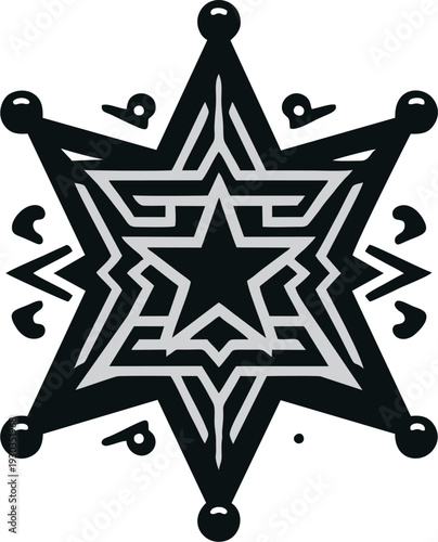 Vintage Law Badge Blackwork.eps