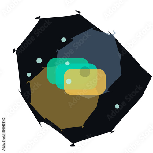 Multi-route compass for strategic | modern dark colorful vector icon