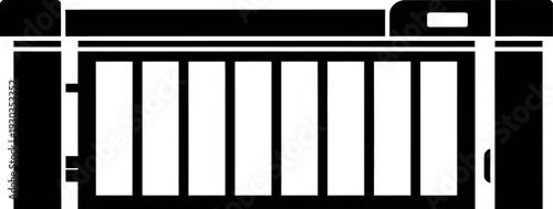 Black and white illustration of a vintage radio with antenna