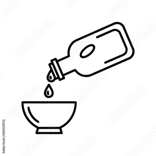 Cooking Oil Pouring Bottle Outline Icon Vector