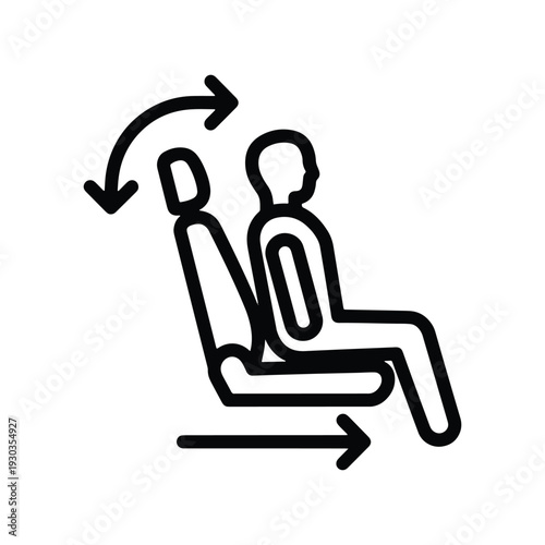 Car Seat Adjustment Outline Icon Vector Symbol
