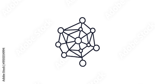 Abstract geometric network of connected nodes and lines.