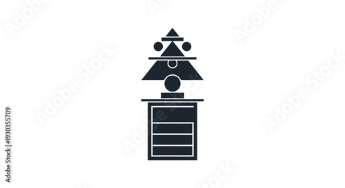 Abstract Geometric Sculpture on Pedestal.