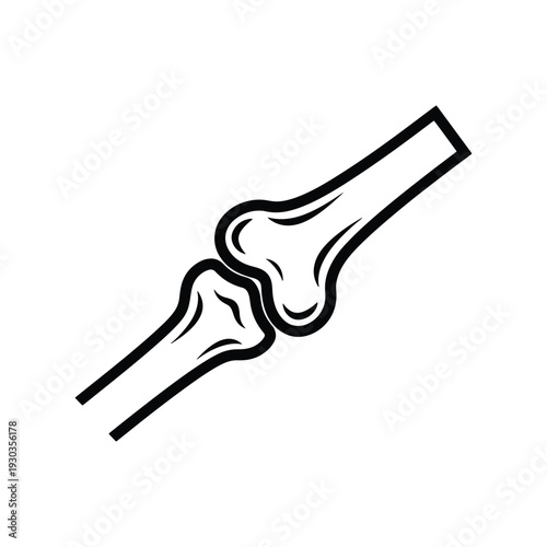 Knee Joint Bone Line Icon Orthopedic Medical Symbol Vector