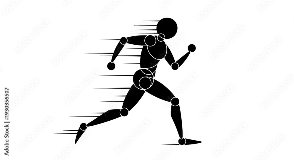 Fototapeta premium Minimal Running Athlete Icon