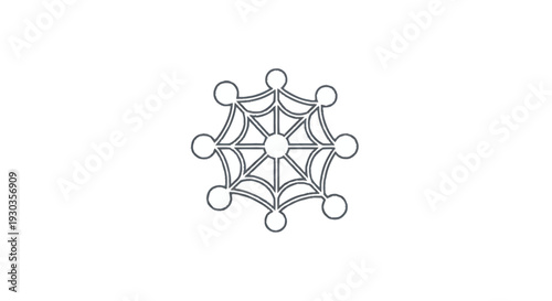 Abstract Geometric Spider Web Symbol Design.