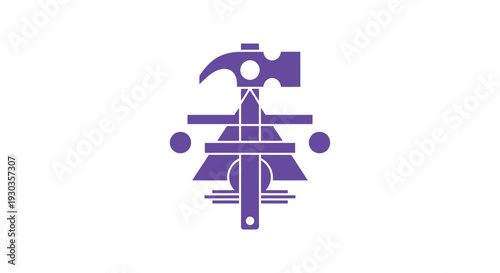 Abstract Geometric Symbol of Tools and Construction.