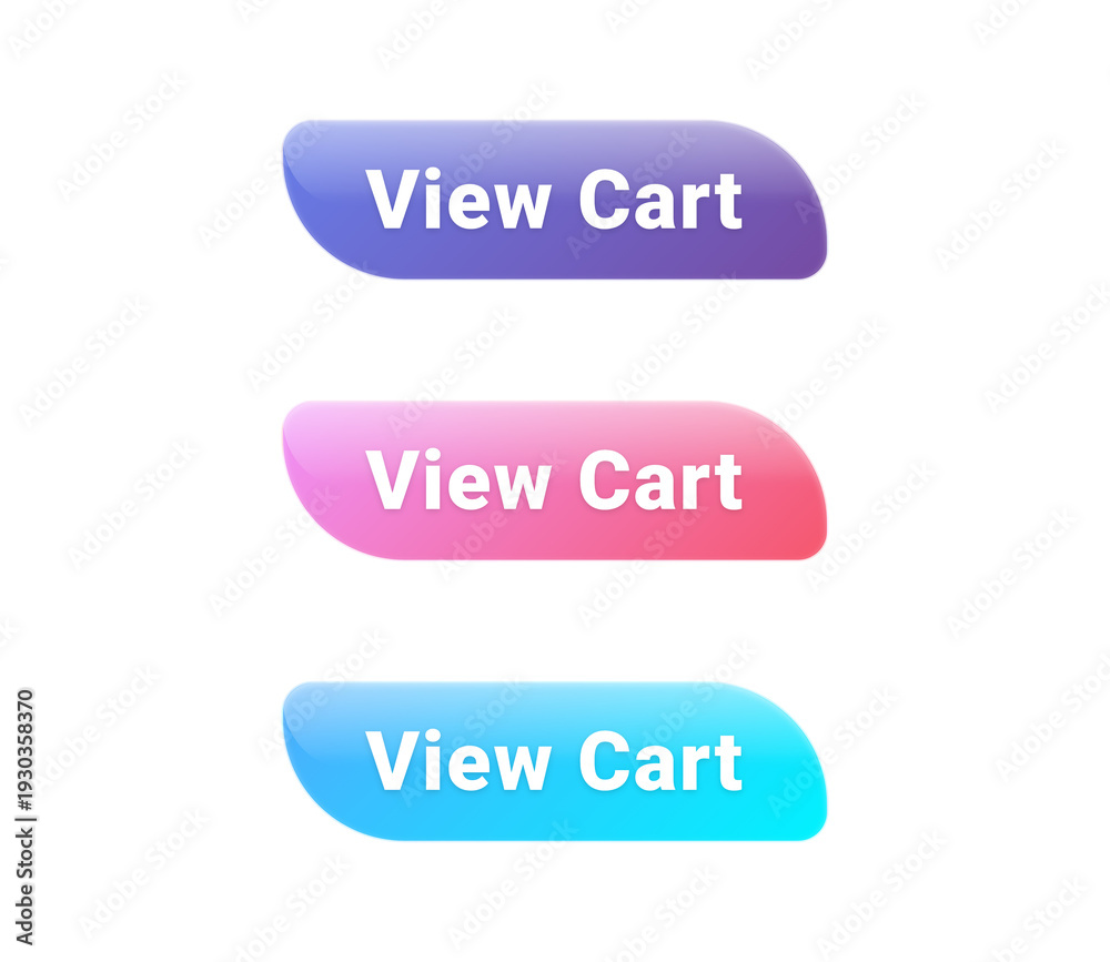 Fototapeta premium Colorful view cart buttons for e-commerce website