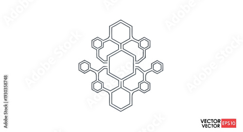 Abstract Hexagonal Molecular Structure Network Design.