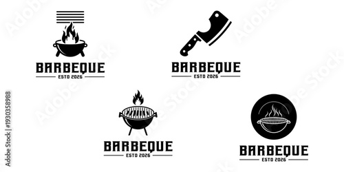 Bbq logo collection illustration template