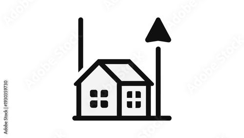 Real estate house icon isolated on white background vector illustration