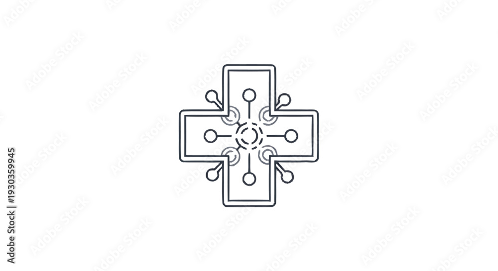 Fototapeta premium Abstract Medical Technology Cross Symbol Design.