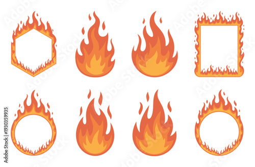 Collection of Stylized Fire and Frames