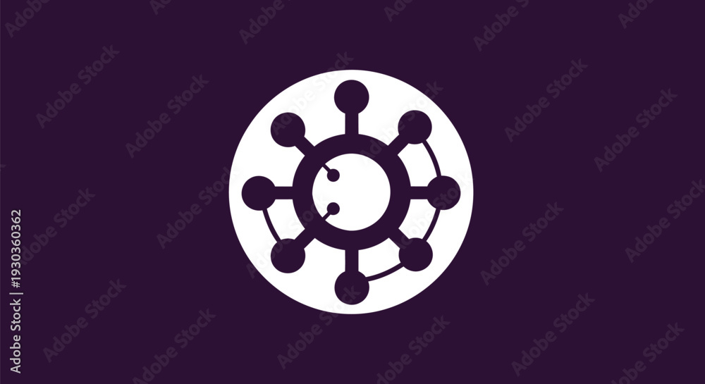 Fototapeta premium Abstract Network Structure Symbol Representing Connection and Data.