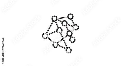 Abstract Network Structure with Connected Nodes and Lines.