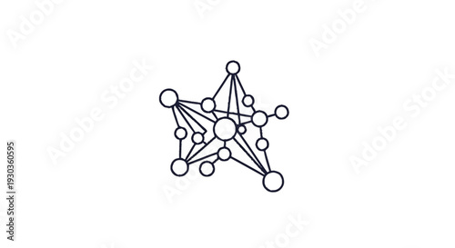 Abstract Network Structure with Interconnected Nodes and Lines.