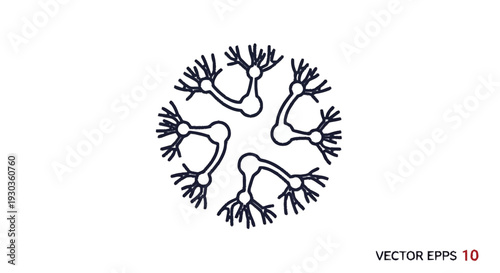 Abstract Neural Network Structure Icon.