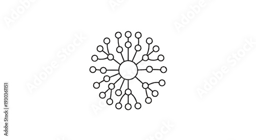 Abstract radial network structure with central node and branches.