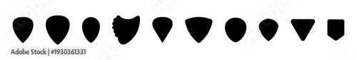guitar pick shape collection vector illustration