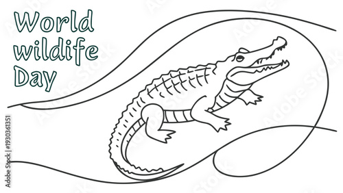 Crocodile illustration for World Wildlife Day