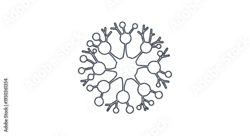 Abstract radial symmetrical pattern resembling a snowflake or cell structure.