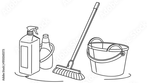 Cleaning supplies for a sparkling clean home or office space