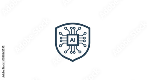 Free Download AI Chip Inside Shield Icon Representing Artificial Intelligence Security. - GFXLoad