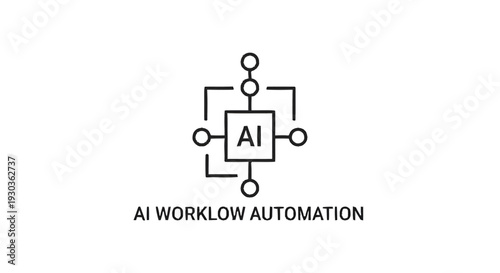AI Workflow Automation Concept Icon with Nodes and Connections.