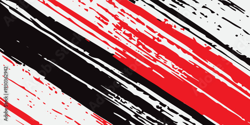 Car stickers with red and black white brush stroke pattern, abstract banner, sporty lines, red and black white color combination, brush stroke pattern, grunge design, Eps 10.