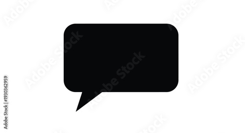 Simple black speech bubble icon isolated on a white background