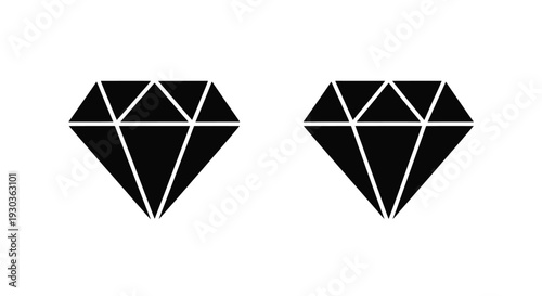Two black diamond shapes are displayed against a white background