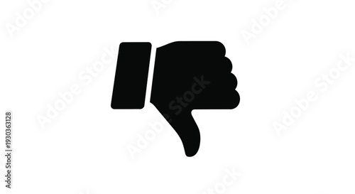 A simple black silhouette depicting a hand giving a thumbs down gesture