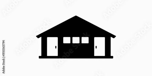 A small 3D model of a house representing a residential property icon isolated on a white background
