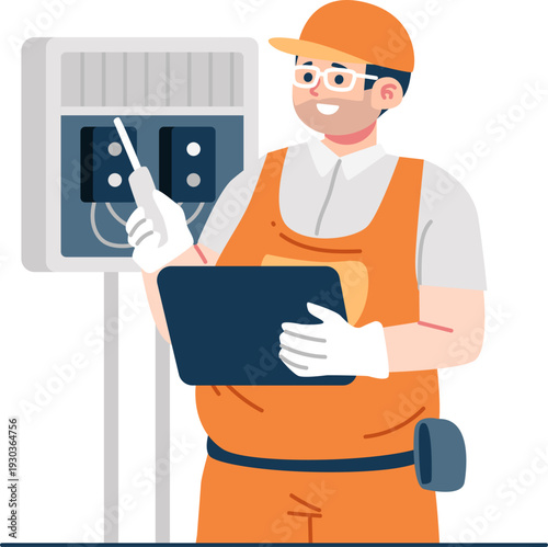 electrician technician character illustration