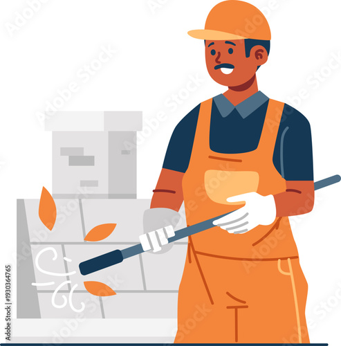 roof technician character illustration