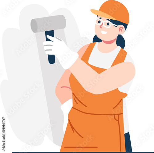 painter technician character illustration