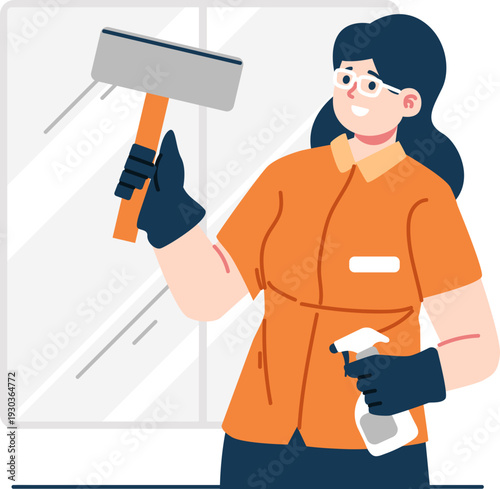 window technician character illustration