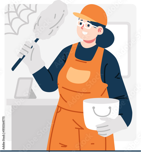 cleaner technician character illustration