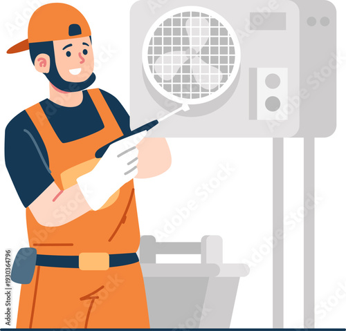 clean technician character illustration