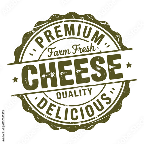 Premium farm fresh cheese quality delicious food label