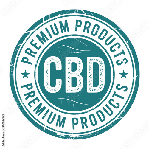 Cbd premium products logo with circular design and teal color scheme