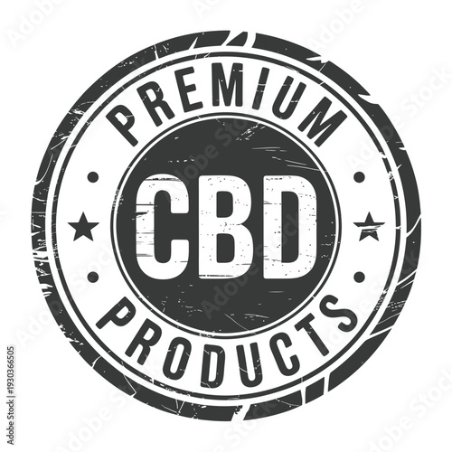 Premium cbd products logo with circular design and bold text