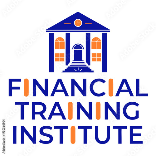 Financial training institute logo with building icon