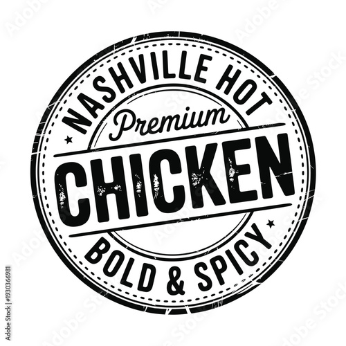 Nashville hot premium chicken bold and spicy food label