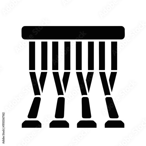 Icon of a xylophone with black keys
