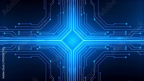 Blue glowing circuit board design