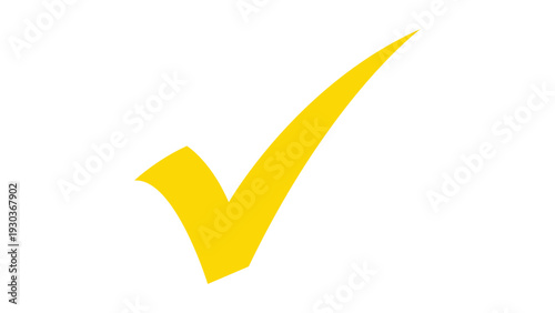 Yellow checkmark icon on white background