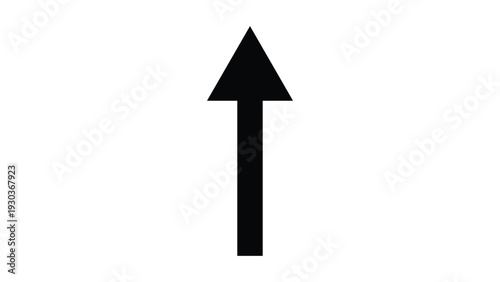Simple black arrow pointing upwards on white background